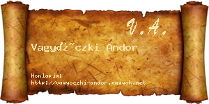 Vagyóczki Andor névjegykártya