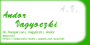 andor vagyoczki business card